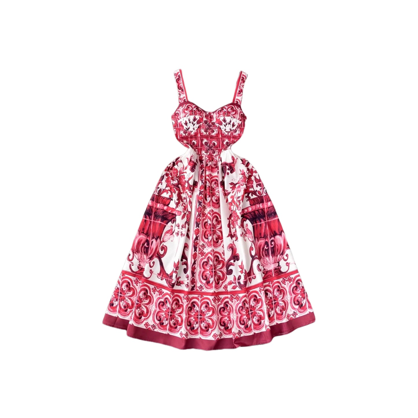 Hoiday Porcelain Flower Printing Cotton Dress Women