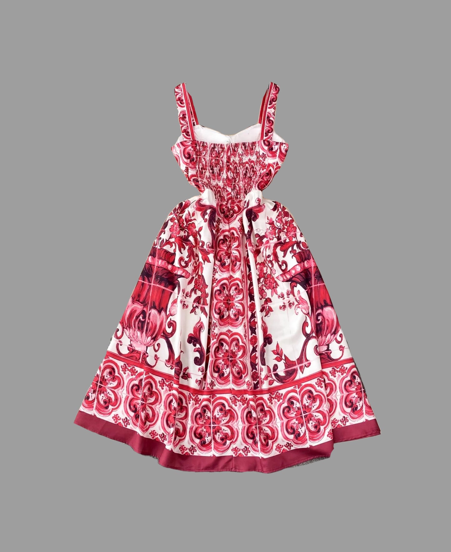 Hoiday Porcelain Flower Printing Cotton Dress Women