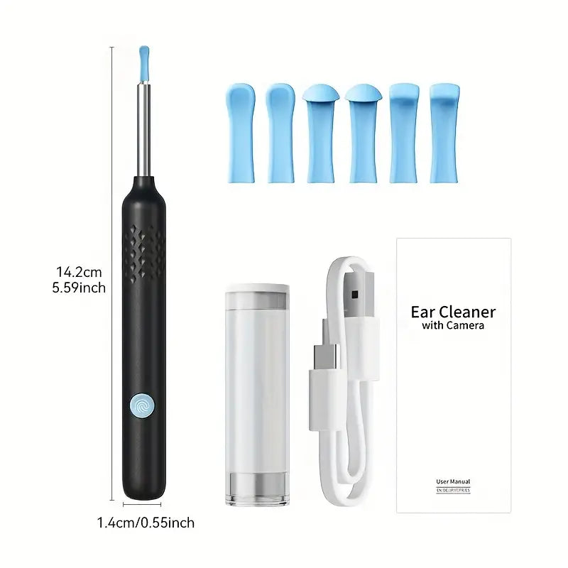 Kit de Nettoyage des Oreilles avec Caméra Haute Définition et Batterie Rechargeable - Technologie Intelligente pour un Nettoyage Doux et Efficace des Oreilles