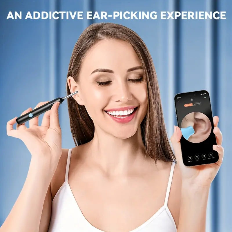 Kit de Nettoyage des Oreilles avec Caméra Haute Définition et Batterie Rechargeable - Technologie Intelligente pour un Nettoyage Doux et Efficace des Oreilles