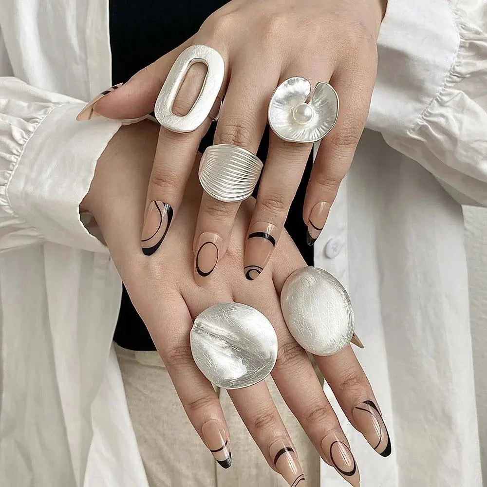 Bagues Tendance Ajustables Géométriques pour Femmes – Bijoux de Doigt Empilables 2025