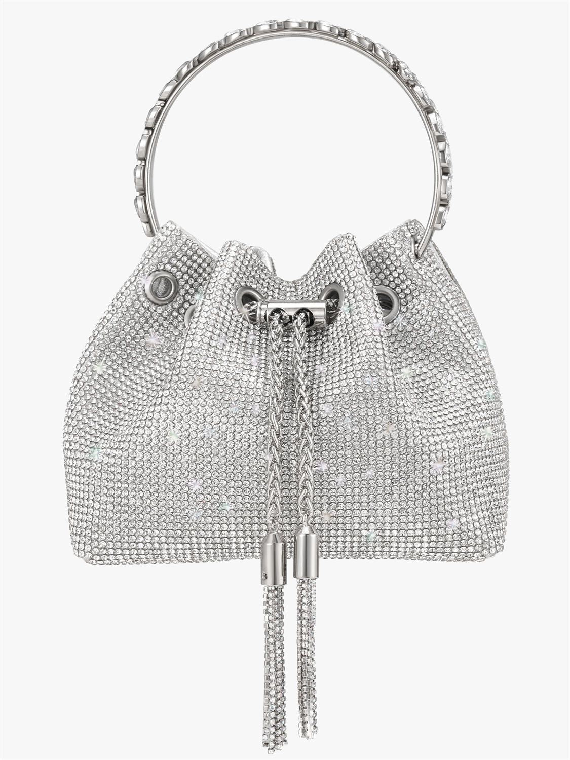 Luxury Bucket Clutch Purse Crystal Rhinestone Shoulder Bag