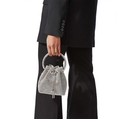 Luxury Bucket Clutch Purse Crystal Rhinestone Shoulder Bag