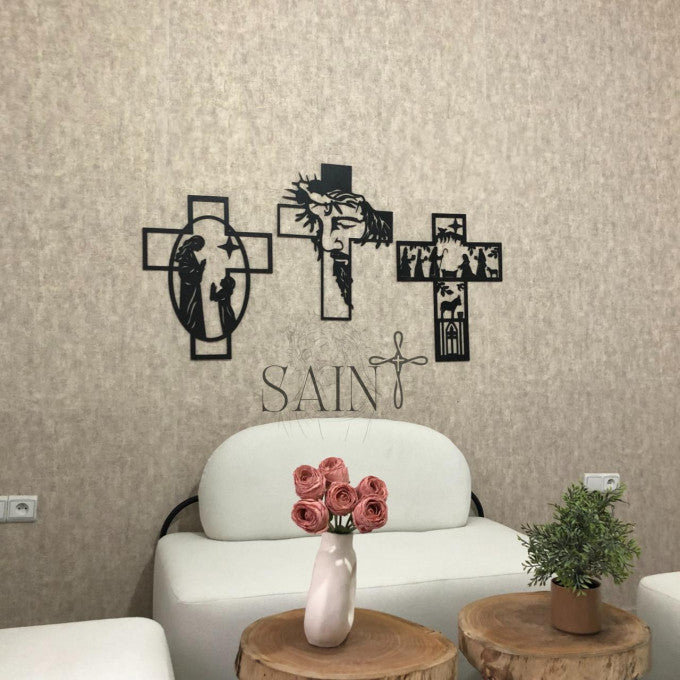 3 tableaux d'Art décoration murale en bois - change jamais de couleur