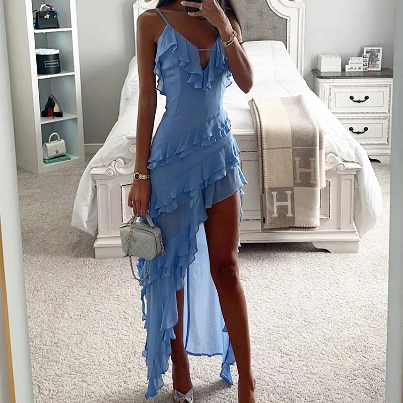 Holiday Maxi Midi Ruffles Beach Dress
