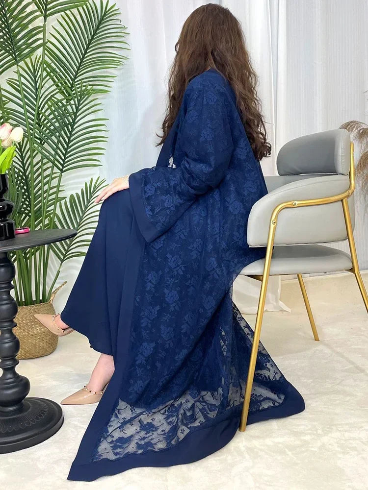 Muslim Lace Abaya Long Robe