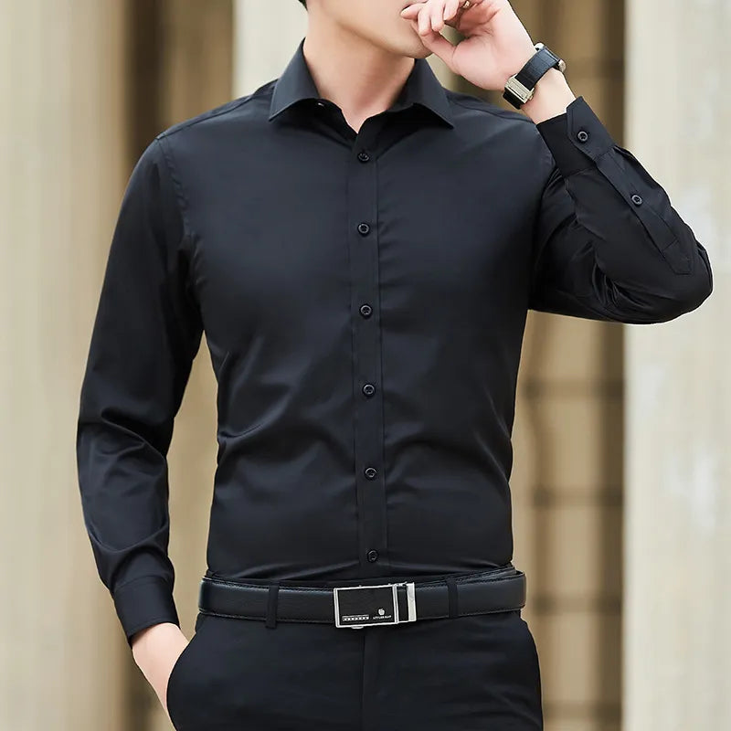 Men Solid Color Shirt