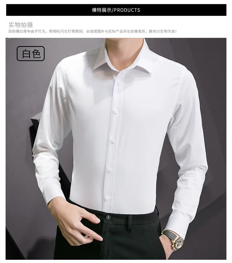 Men Solid Color Shirt