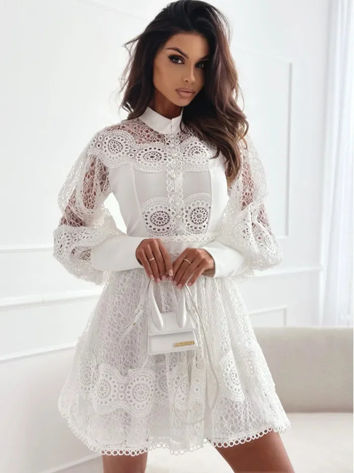 Sexy Embroidery Short Dress