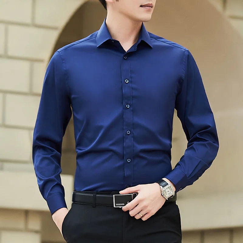 Men Solid Color Shirt