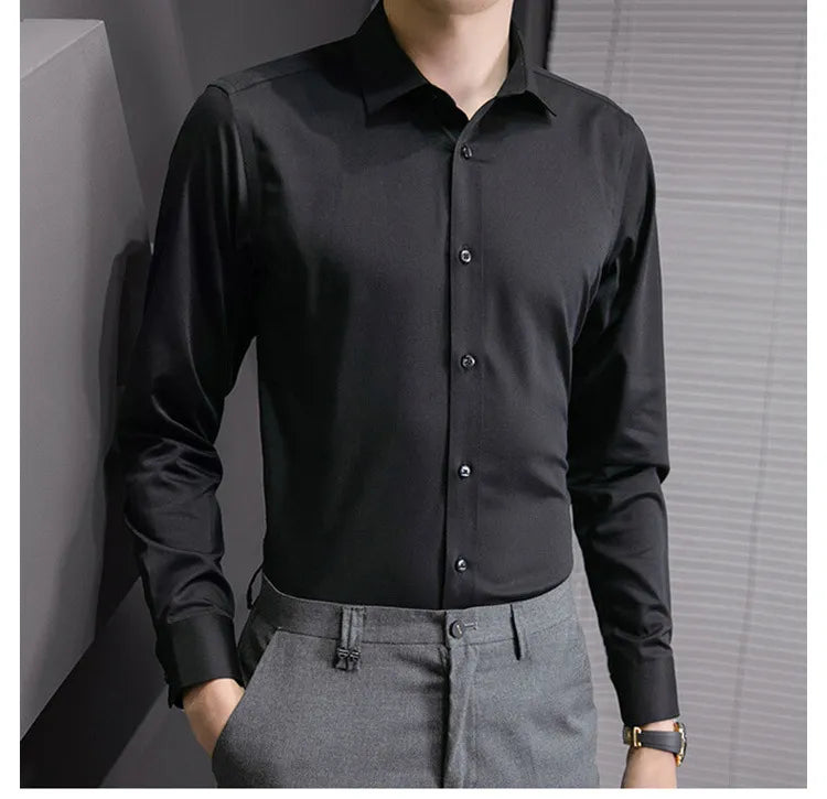 Men Solid Color Shirt