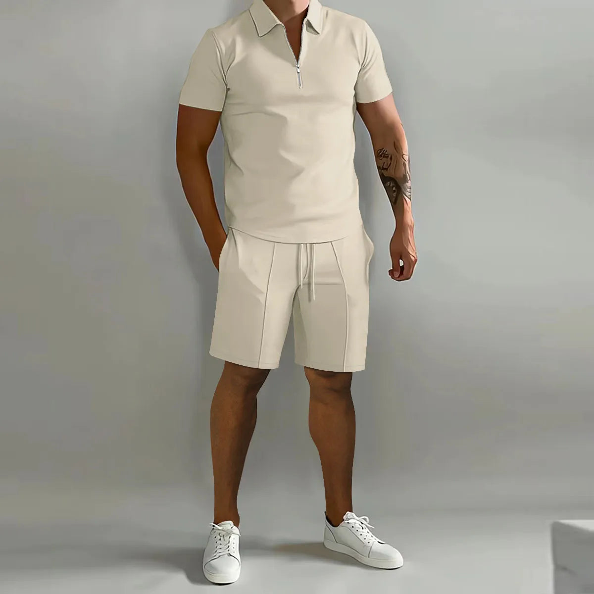 Casual Men's Two-Piece Short & Polo Shirt And Shorts