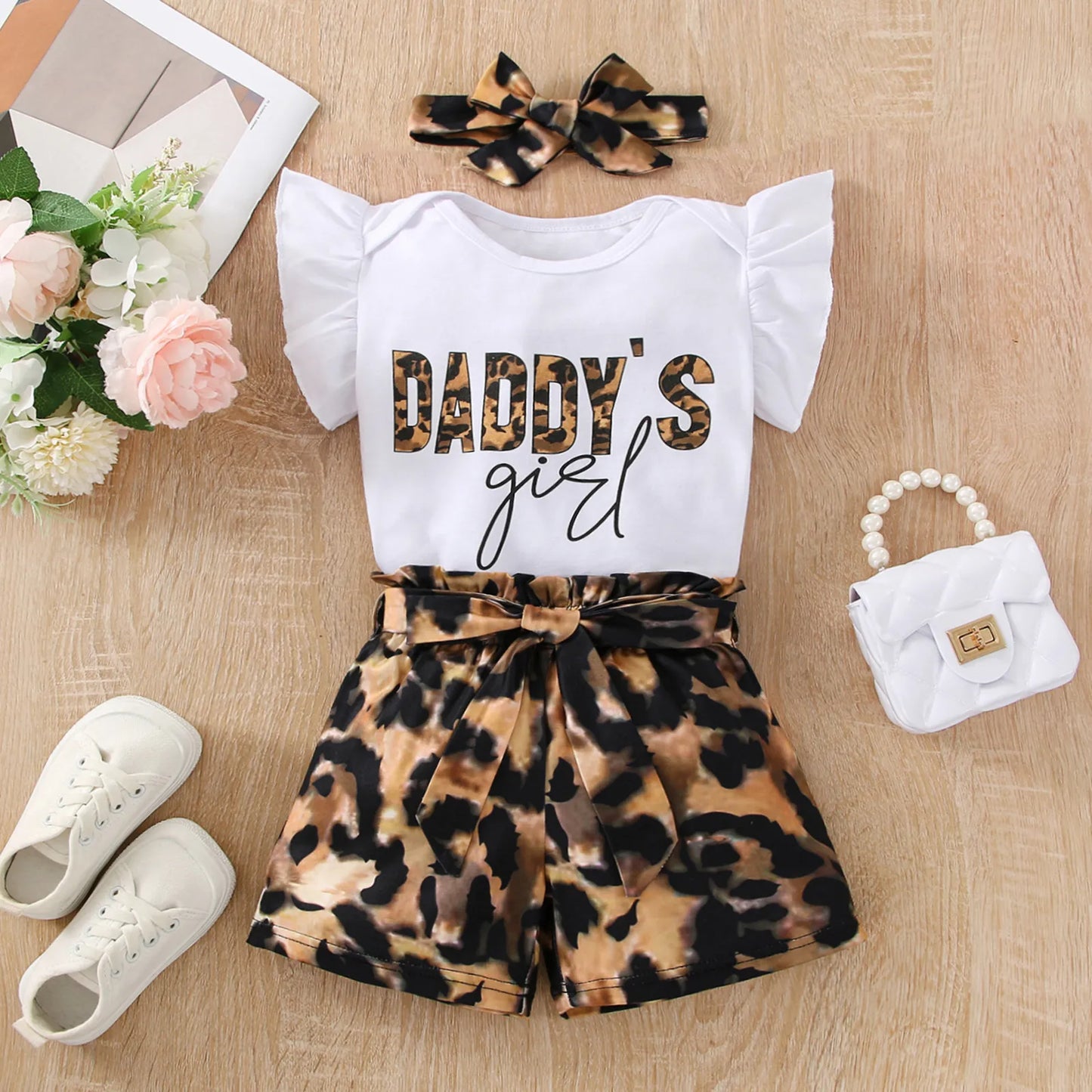 Girls Ruffle Shoulder Sleeveless Romper Bodysuit