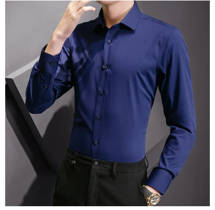 Men Solid Color Shirt