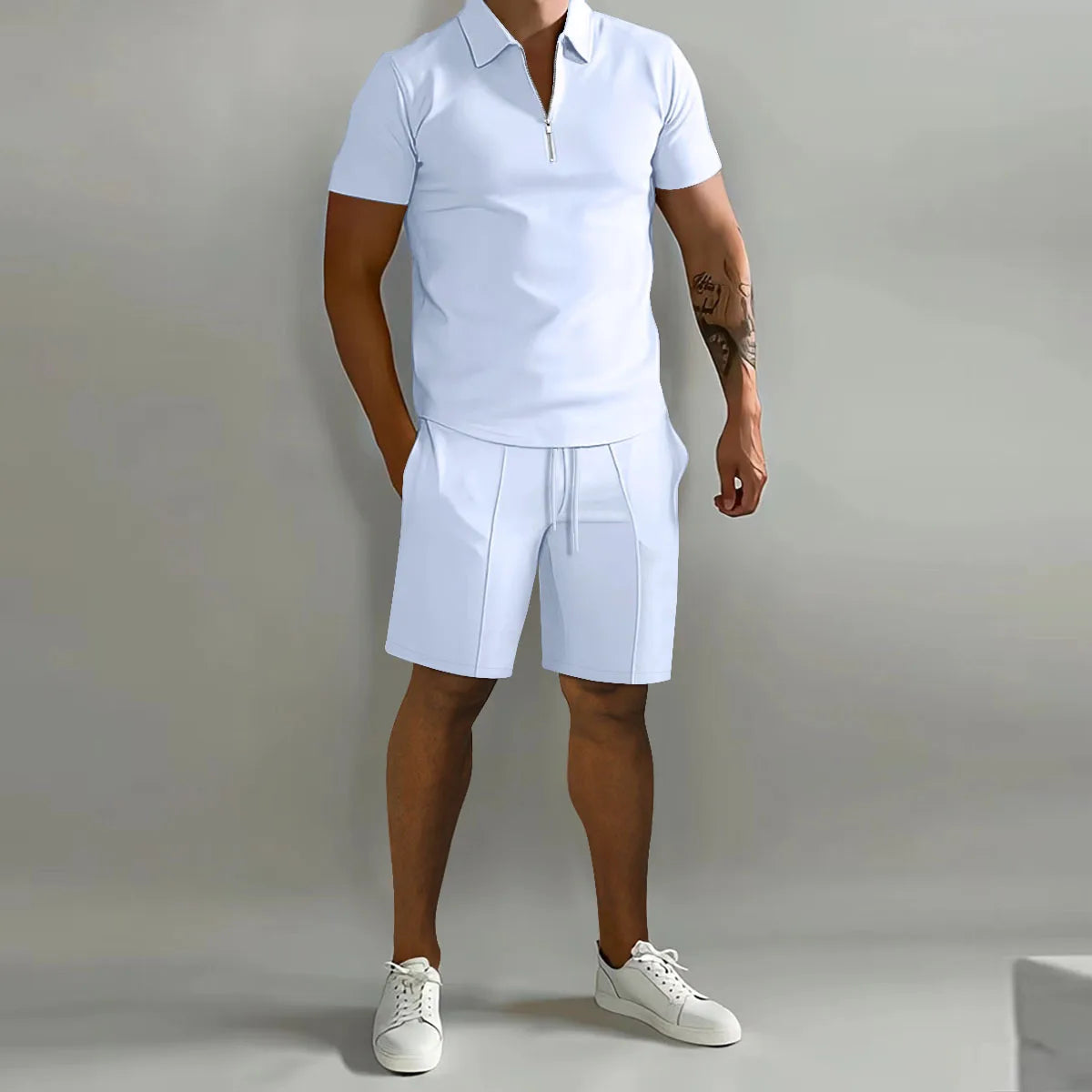Casual Men's Two-Piece Short & Polo Shirt And Shorts