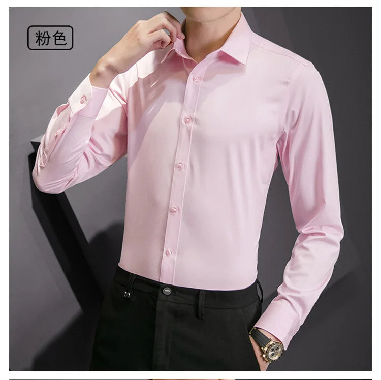 Men Solid Color Shirt