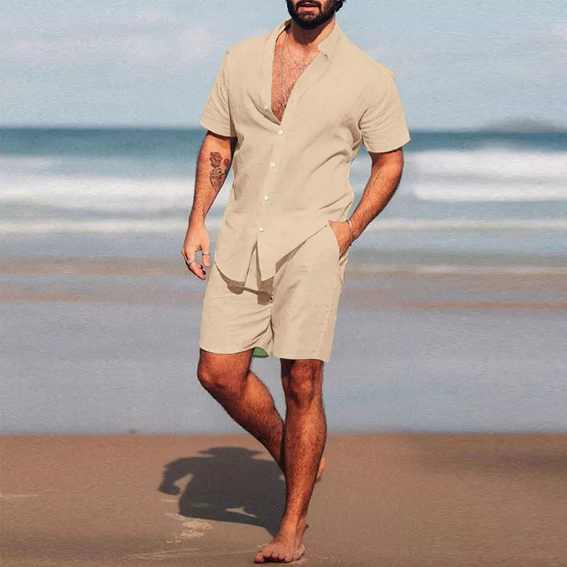 New Men's Hawaiian Set Summer