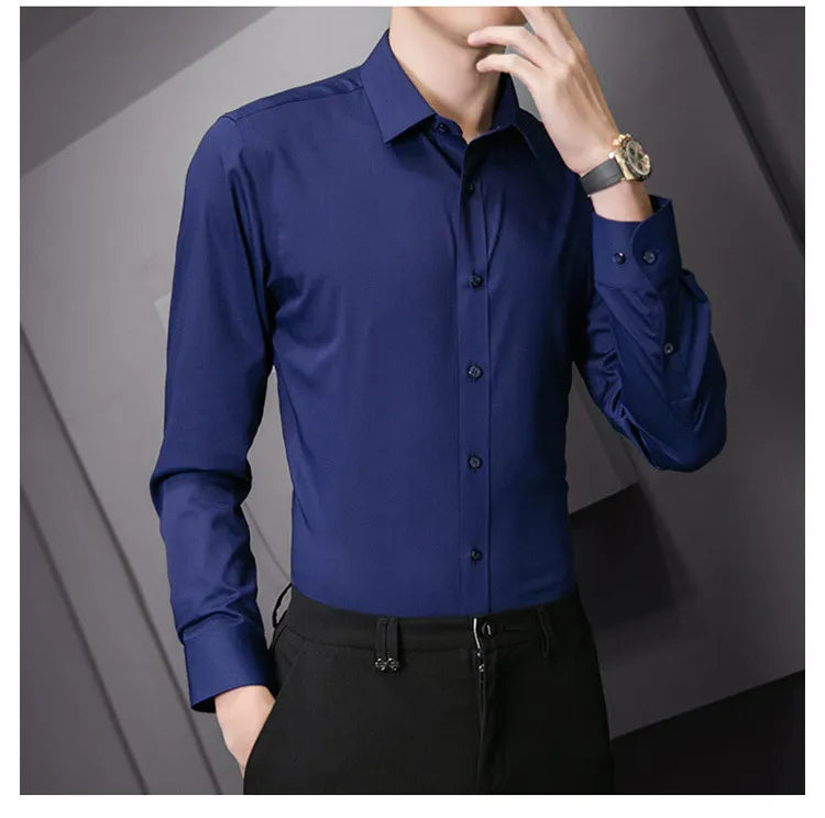 Men Solid Color Shirt
