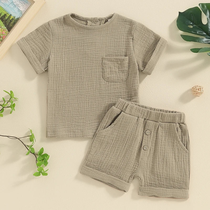 Kids Baby Boys Summer Shorts Sets Short Sleeve