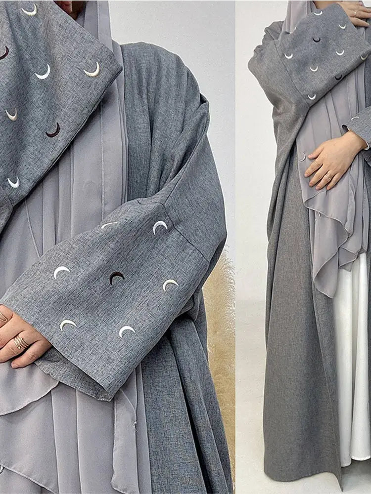 Embroidery Abaya V-neck