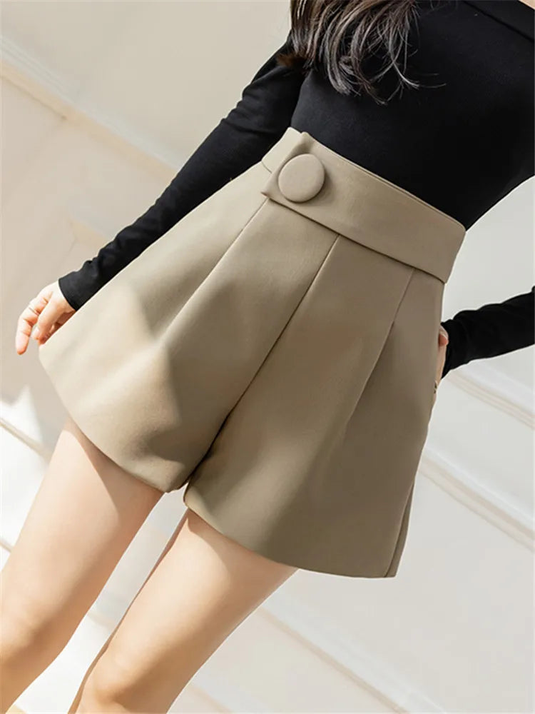 Buttons Formal Women's Shorts