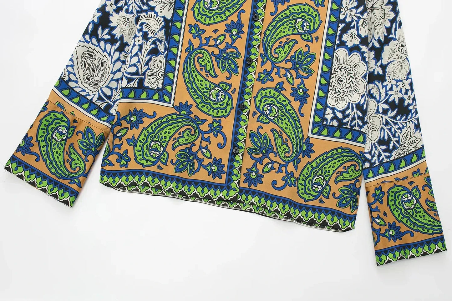Summer Vintage Green Floral Women Suits