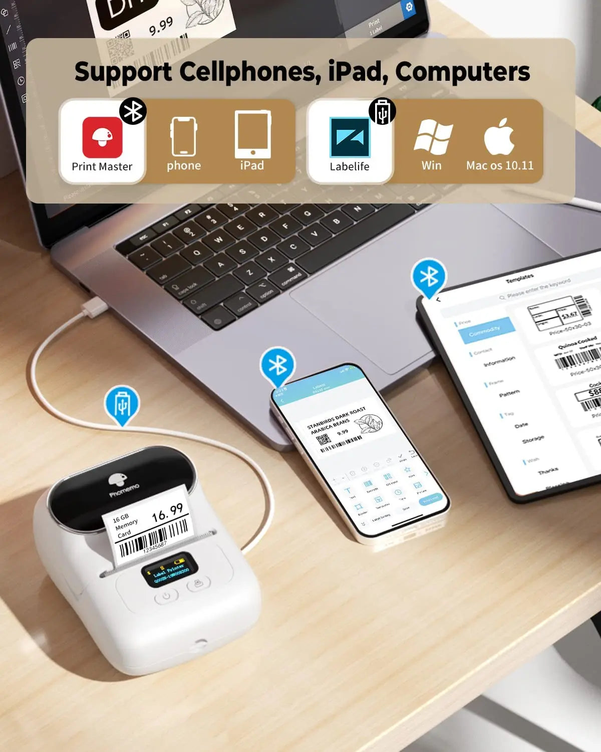 Mini Portable Thermal Label Printer