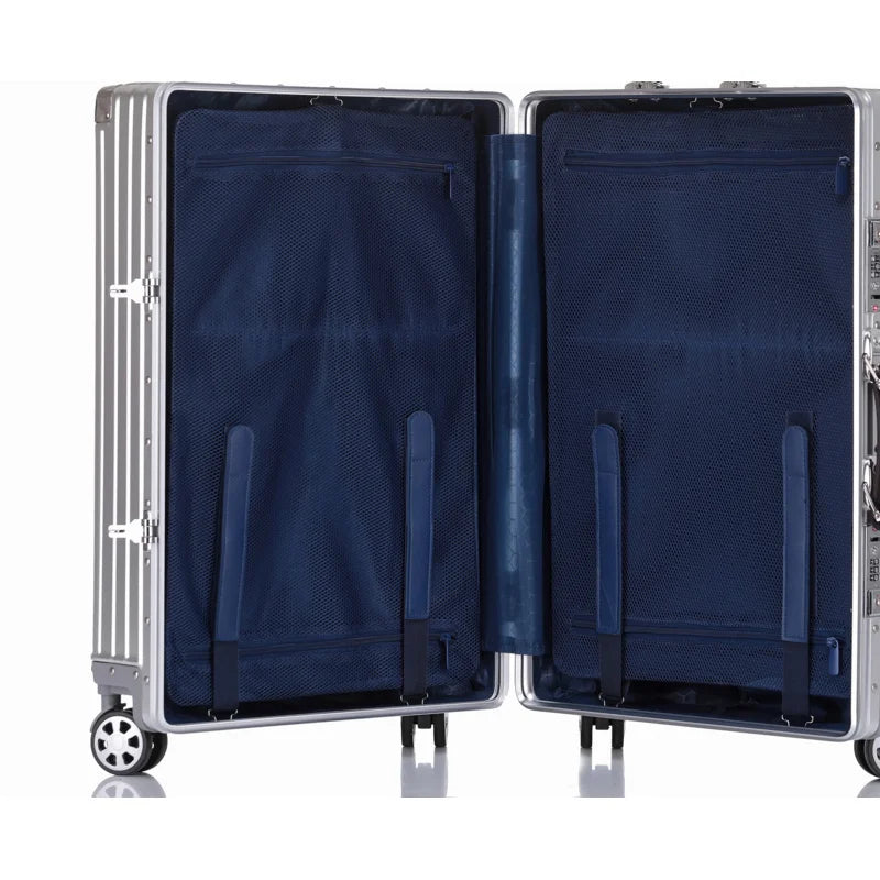 Aluminum Magnesium Alloy Large Size Luggage Offers With Wheels Travel Suitcases With Wheels Free Shipping Cabin Fashion Suitcase