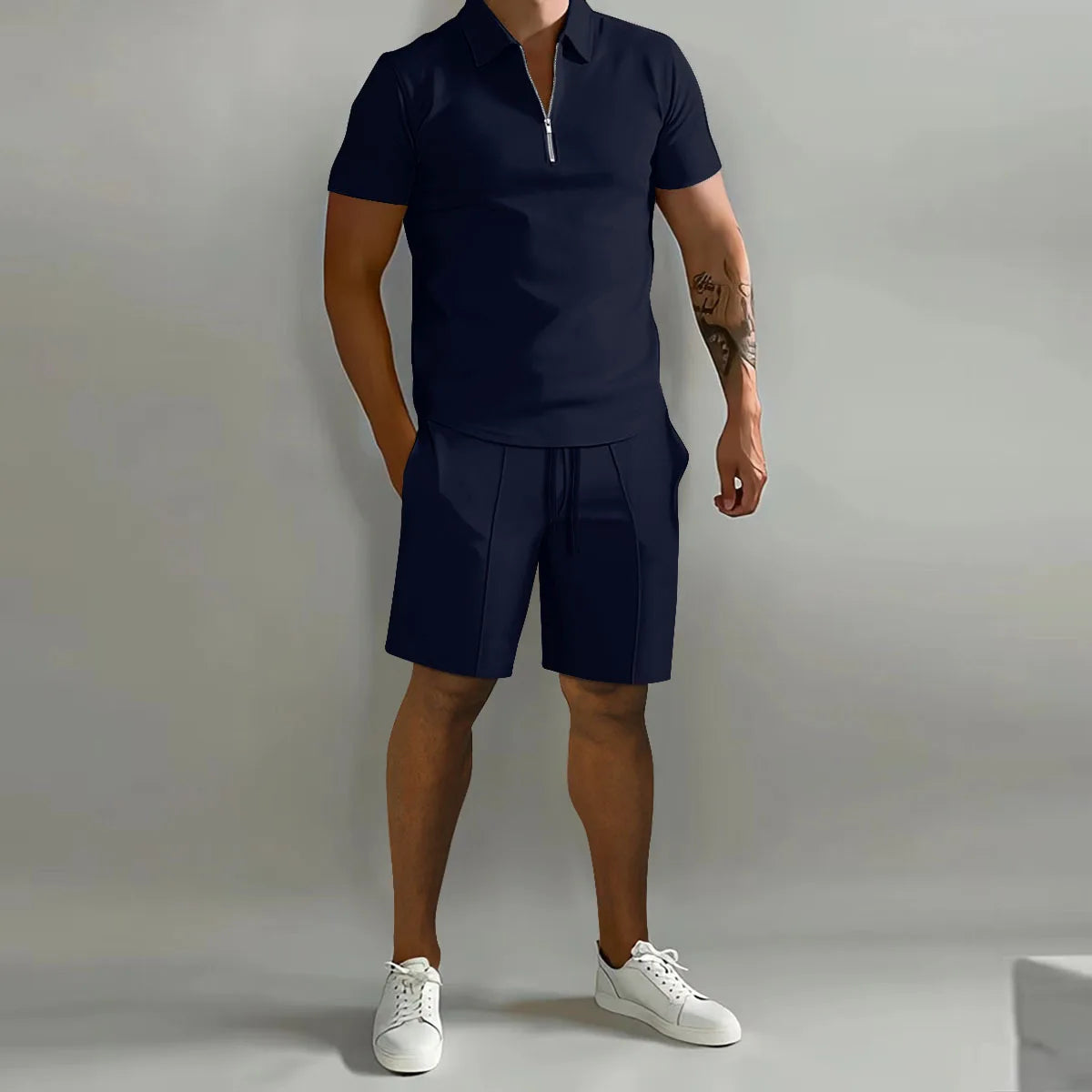 Casual Men's Two-Piece Short & Polo Shirt And Shorts