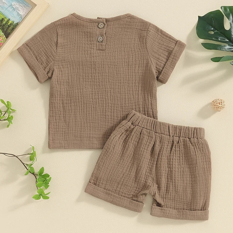 Kids Baby Boys Summer Shorts Sets Short Sleeve