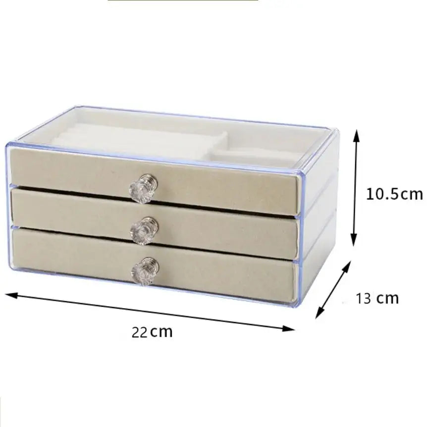 Three layers Plastic Jewelry Box