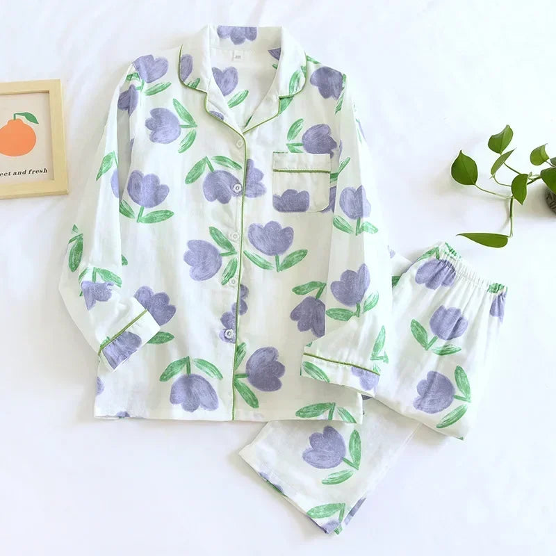 Cotton long sleeve casual sleepwear