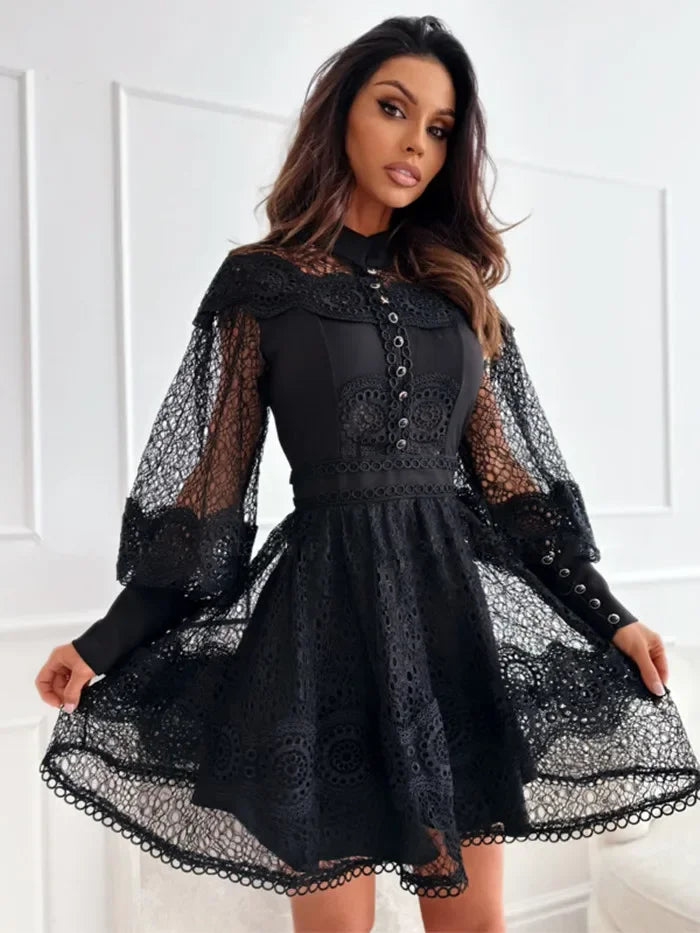 Sexy Embroidery Short Dress