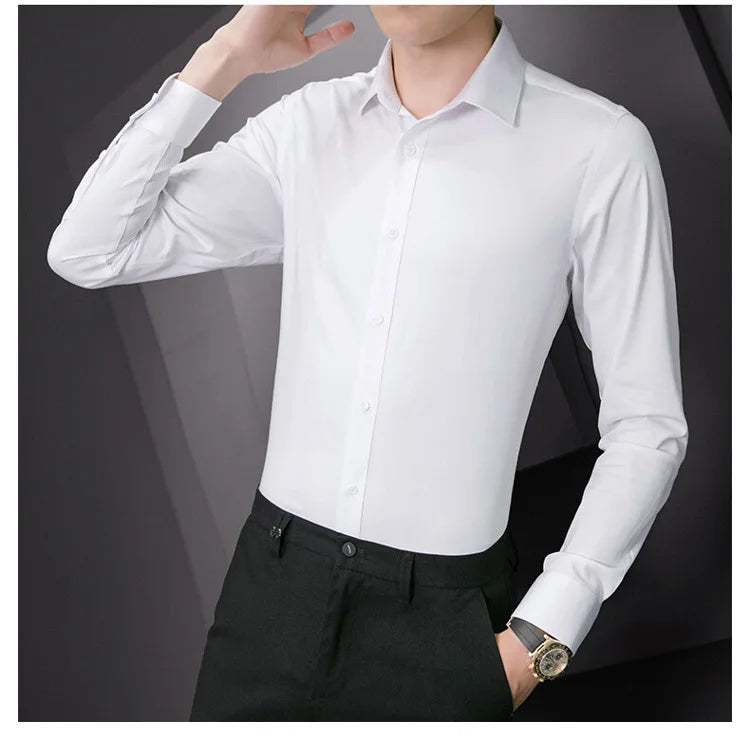 Men Solid Color Shirt