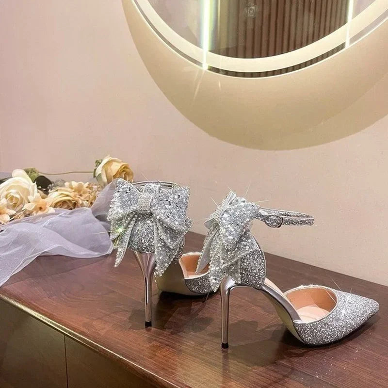Butterfly Knot High Heel Elegant Women's Shoes