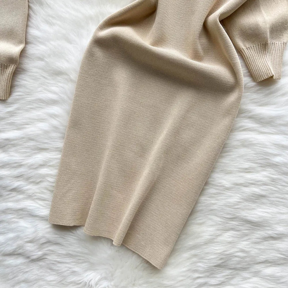 Women Dress Set strap Mini Dress + Full Sleeve Crop Top Streetwear Two Piece Suits