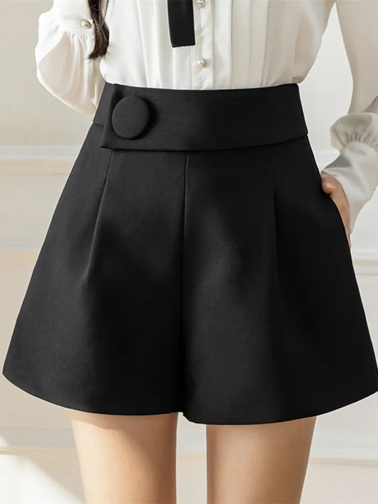 Buttons Formal Women's Shorts