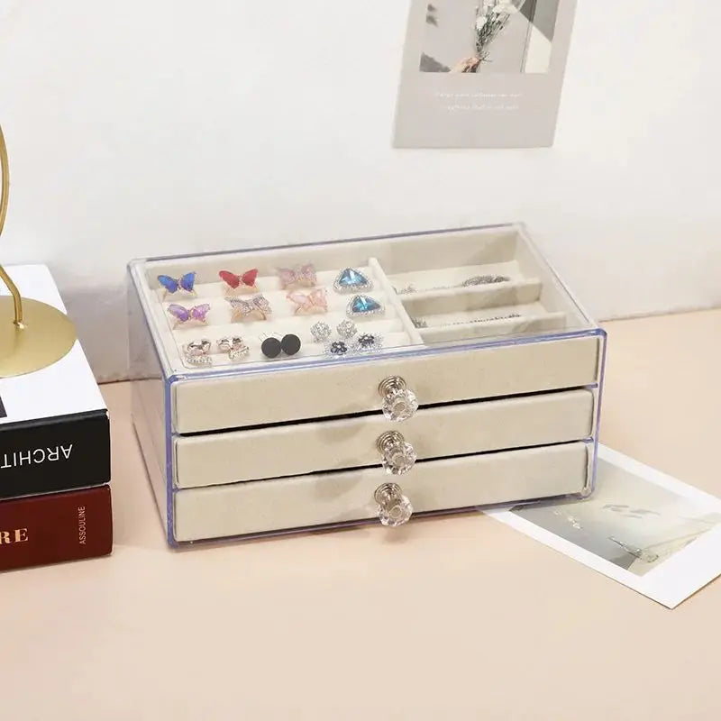 Three layers Plastic Jewelry Box