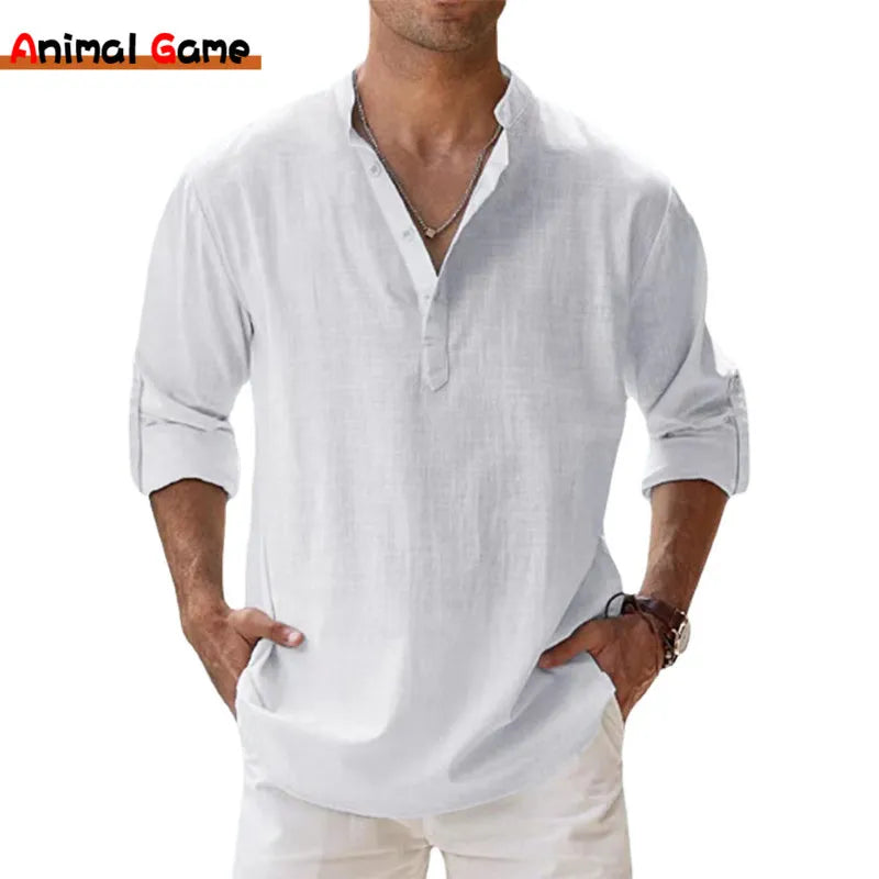Cotton Linen Shirts for Men