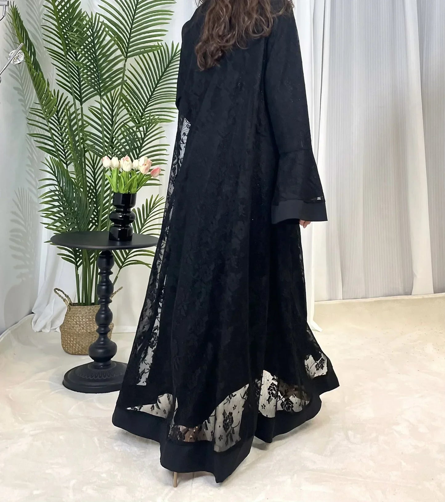Muslim Lace Abaya Long Robe
