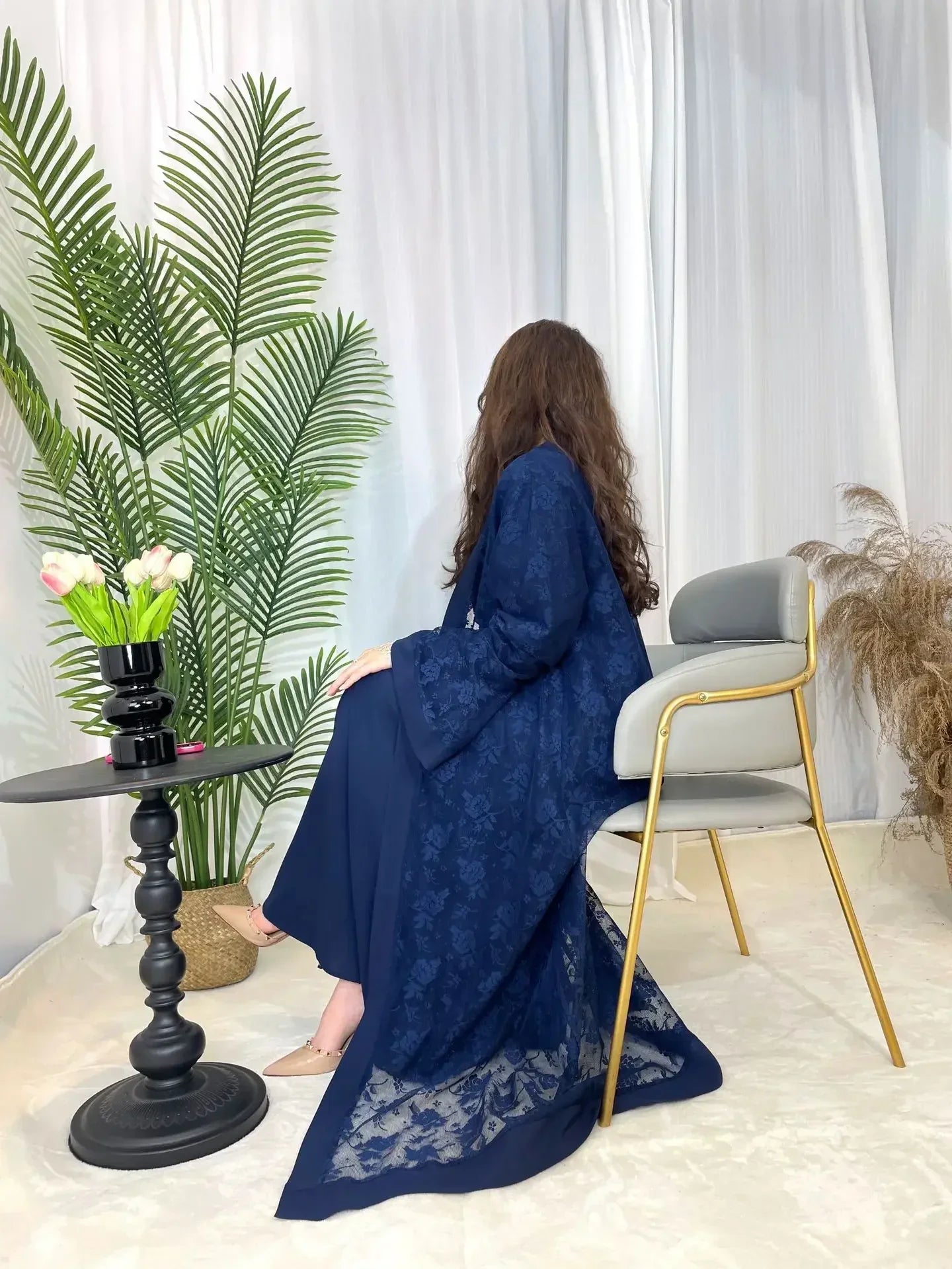 Muslim Lace Abaya Long Robe