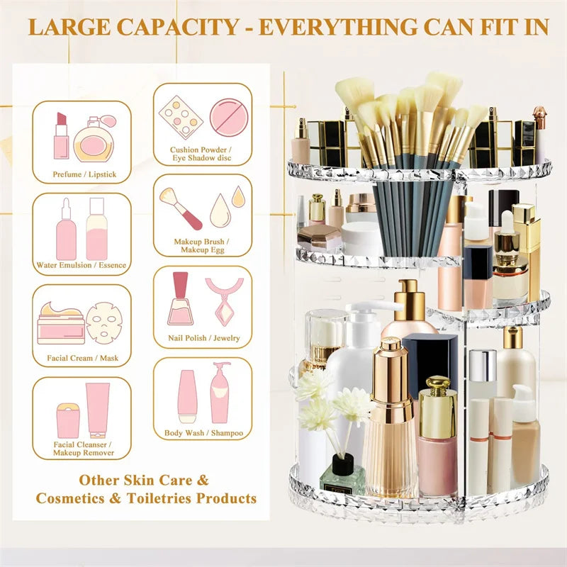 Large Rotating Makeup Organizer