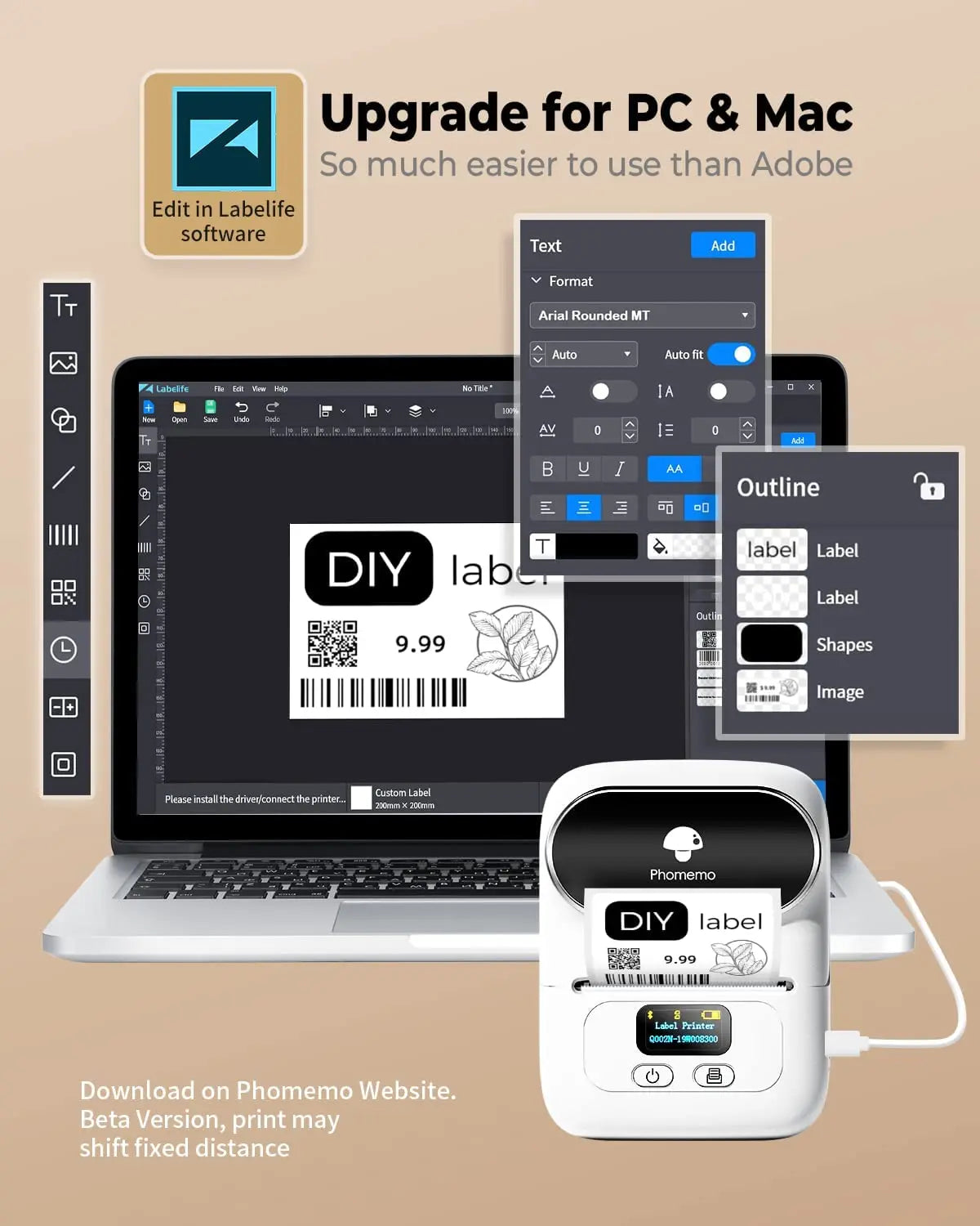 Mini Portable Thermal Label Printer
