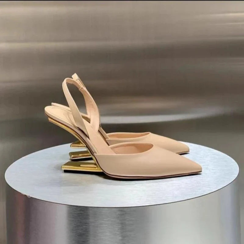 Shaped Heel Pointed Toe Shoes
