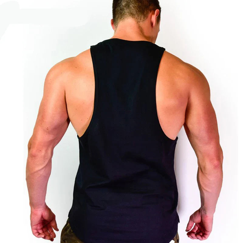 Mens Back Sleeveless Gym Top