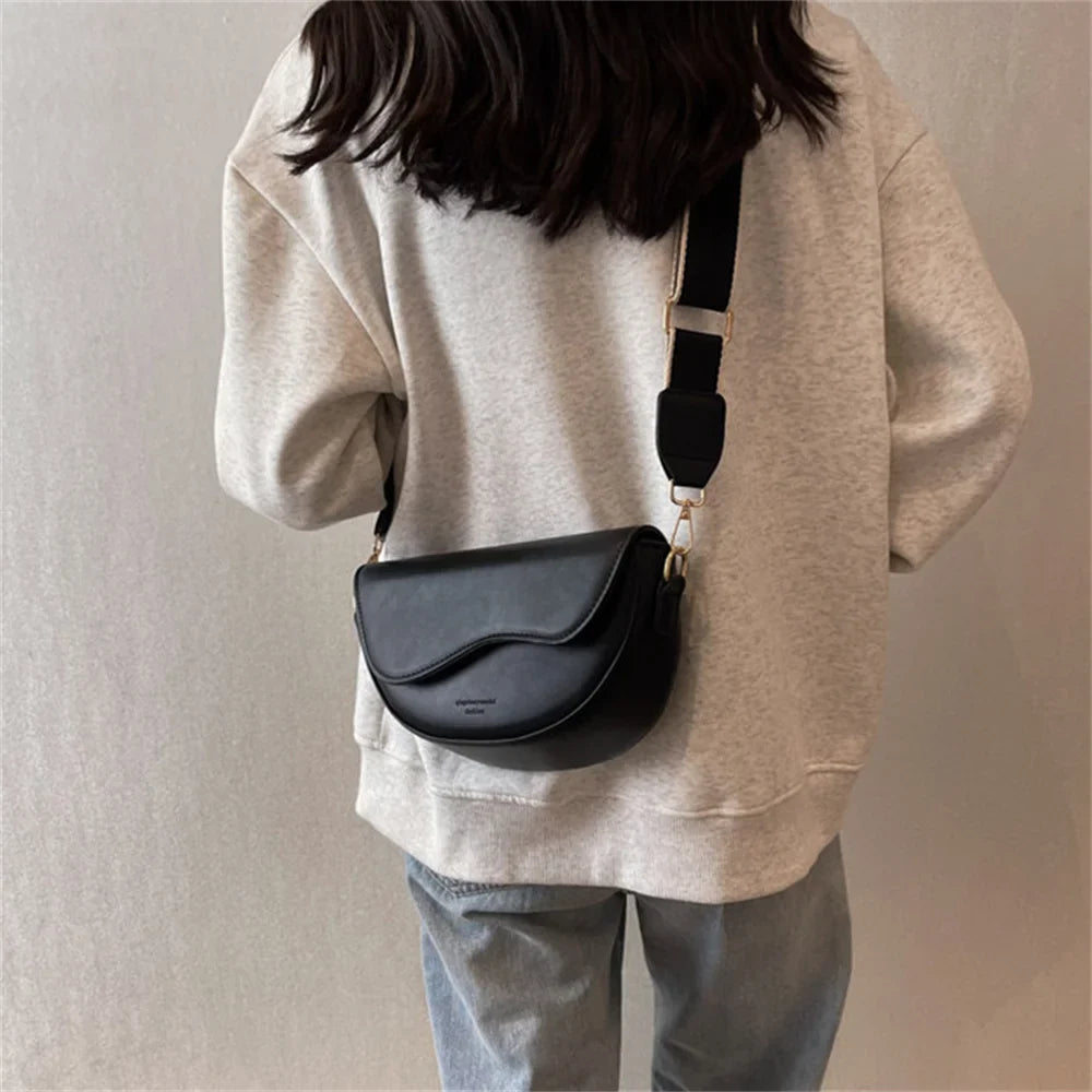 Square Bag Women's Shoulder Bag Wide Shoulder Strap