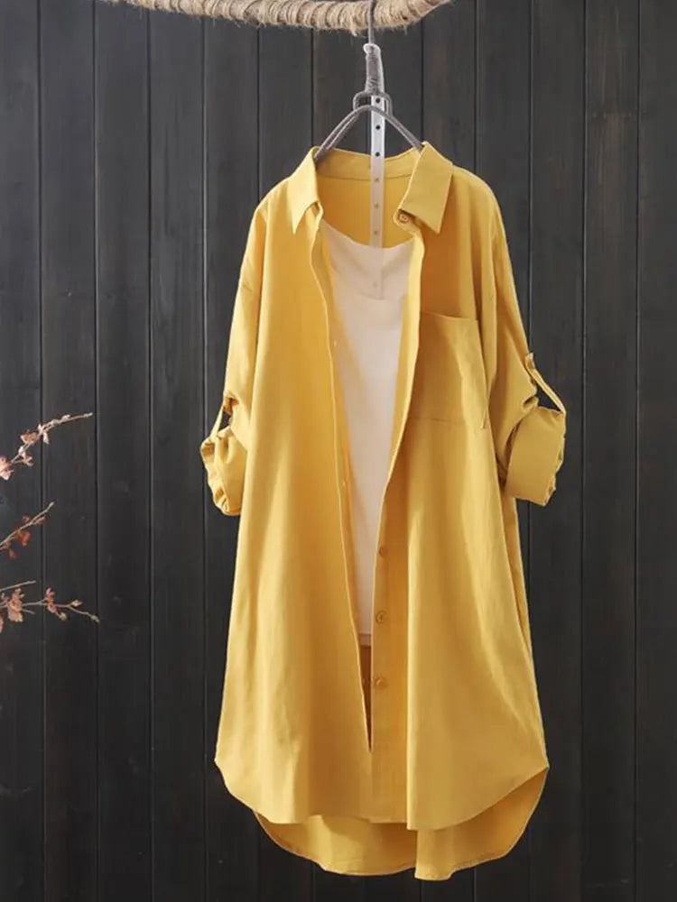 White Shirt Women Korean Fashion Long Shirts