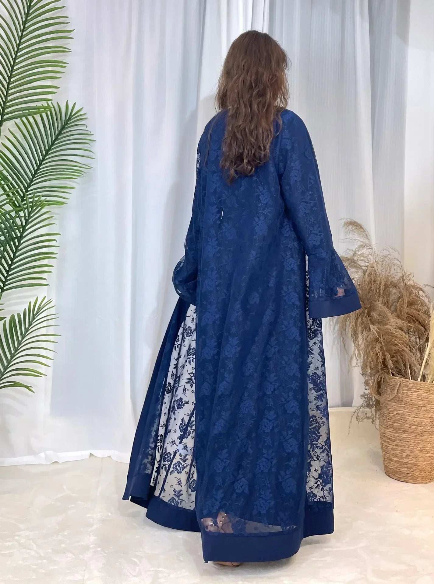Muslim Lace Abaya Long Robe
