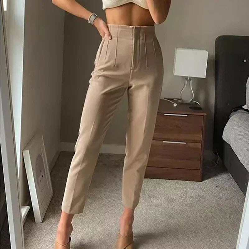 Office Wear High waist Pants for Women Formal Pants