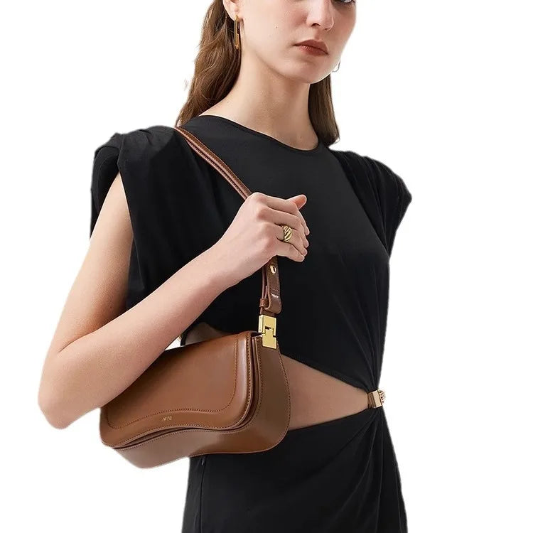 Women's Adjustable Crossbody Shoulder Bag Retro Underarm Saddle Bag